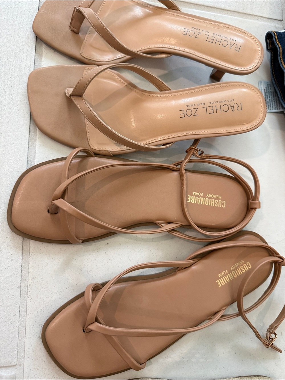 Rachel Zoe Tan Strappy Square-Toe Women's Sandals